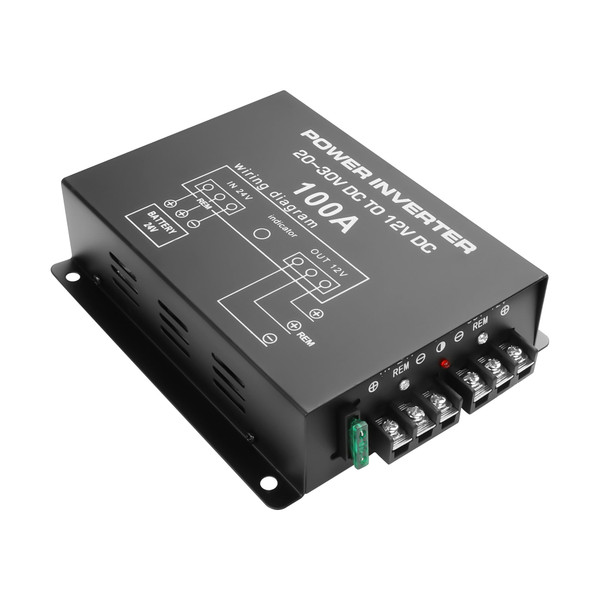 XMSJSIY DC 24V to 12V Step-Down Voltage Converter 100A 1200W DC 20-30V to 12V Buck Module Adapter Regulator Reducer Car Power Supply Volt Converter for Car Truck Vehicle - 1 Pcs