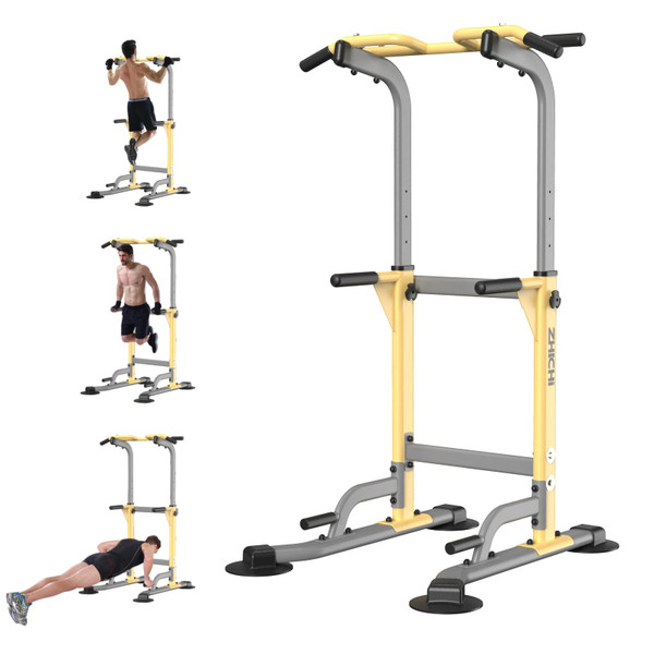 Z ZHICHI Pull Up Dip Station For Home Gym Strength Training Fitness Workout Station Chin-Ups Push-Ups Pull-Ups Dip-Ups 330LBS T055CDC, upgrade