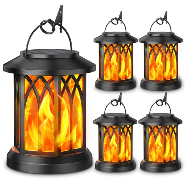 KOOPER 4 Pack Solar Lantern Outdoor Lights, Upgraded Flickering Flame Solar Lanterns Lights Outdoor Waterproof, Hanging Lantern Decorative, Solar Powered Lanterns for Yard Patio Path Tree Garden Decor KOOPER 4 Pack Solar Lantern Outdoor Lights, Upgraded Flickering Flame Solar Lanterns Lights Outdoor Waterproof, Hanging Lantern Decorative, Solar Powered Lanterns for Yard Patio Path Tree Garden Decor