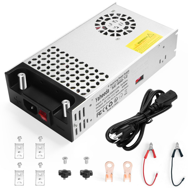 New Version Converter, 110V AC to 12V DC Converter Power Supply 12V 600W 50A DC Switch Transformer for RV,Pump,LED Strip, LCD Monitor (12V 600W)