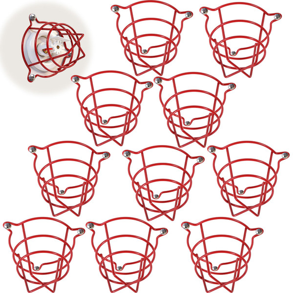 Happy Tree (10 Pack) Red Fire Sprinkler Head Guard Cover Cage for Both 1/2" & 3/4" Fire Head for Protecting Flush Mount & Side Wall & Pendent Head Semi - Recessed fire Sprinkler Covers