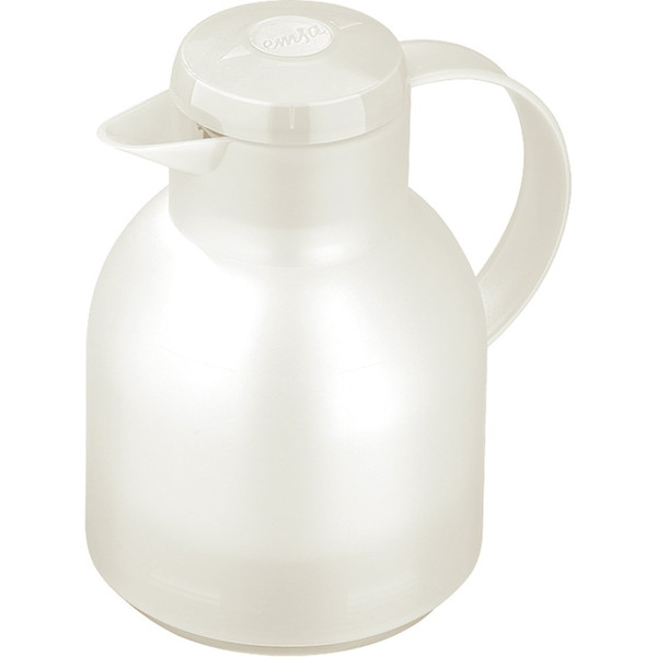 Emsa Samba, Quick Press, Vacuum Insulated Thermal Carafe, 34 oz, Translucent White