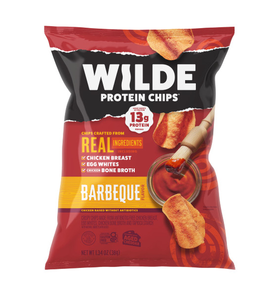 WILDE Barbeque Protein Chips, 12g Protein, 1.34 oz Bags, Pack of 8