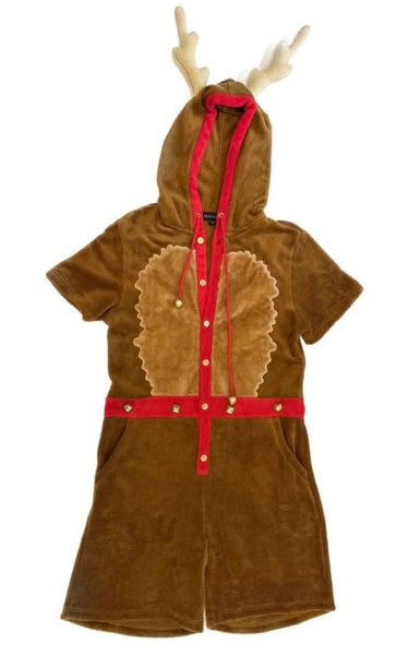Blizzard Bay mens Men's Ugly Christmas Romper, Brown, Medium