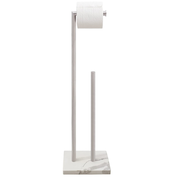 Gzila Free Standing Toilet Paper Holder Stand with Reserve, Heavy Weighted Marble Base Design, Bathroom Stands Tissue Rolls Holder, 304 Stainless Steel Brushed Nickel Gzila Free Standing Toilet Paper Holder Stand with Reserve, Heavy Weighted Marble Base Design, Bathroom Stands Tissue Rolls Holder, 304 Stainless Steel Brushed Nickel