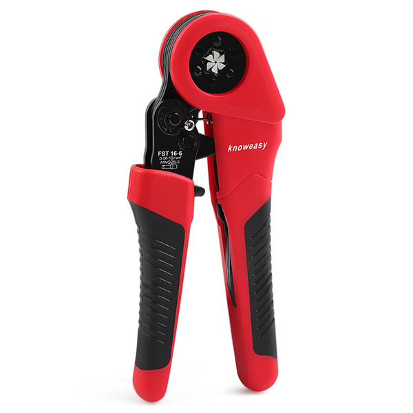 Knoweasy 16-6 Ferrules Crimp Tool and Hexagonal Wire Ferrule Crimper Used for 28-5 AWG/0.08-16mm² Cable End Sleeves Hexagonal Ferrule Crimper