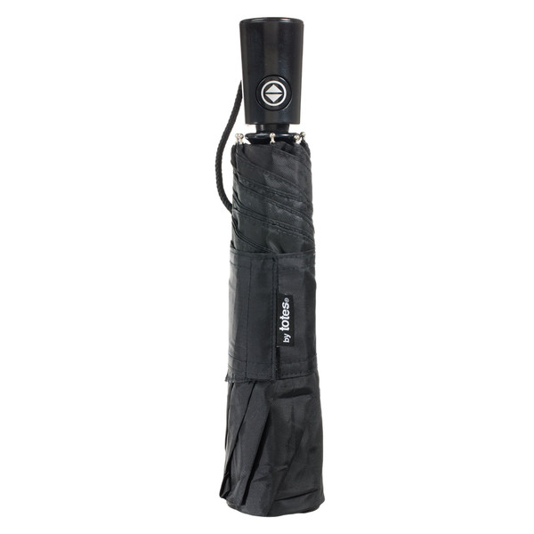 totes Automatic Open Close Water-Resistant Travel Folding Umbrella, (Black)