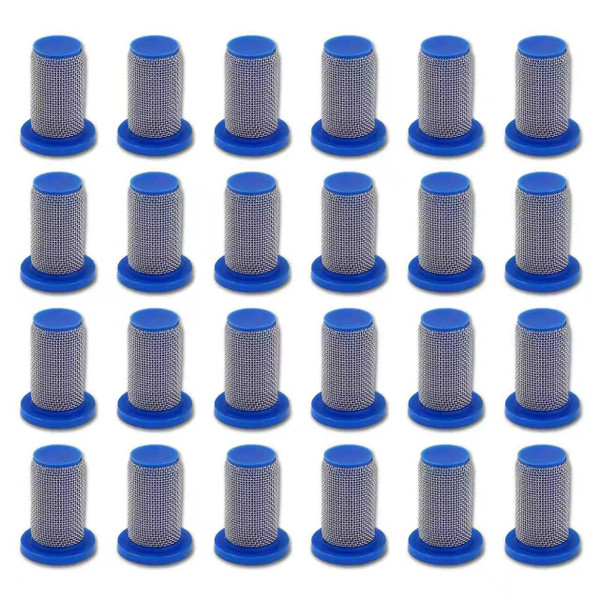 24-Pack 8079-PP-50 Sprayer Tip Strainer for TeeJet Nozzles, 50 Mesh Stainless Steel Filter Screens to Prevent Clogging - Compatible with AIXR, QJ, SJ Series