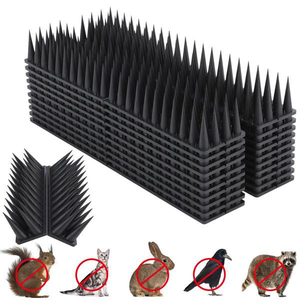 Quunoot Bird Spikes, 9 Pack Bird Deterrent for Outside, Pigeon Spikes to Keep Raccoon Squirrel Cats Woodpeckers Away, for Fence Garden Roof Yard(8.4Feet)