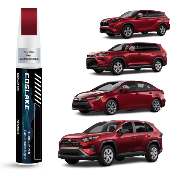 COSLAKE Car Touch Up Paint(Ruby Flare Pearl(3T3(Include 2YD))) for Toyota