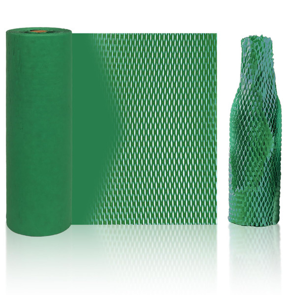 Honeycomb Packing Paper, Kraft Bubble Wrap for Shipping & Moving, Recyclable Cushioning Wrap, Sustainable Packing Material, Protective Packaging for Fragile Items,11.5" x 164' Roll (Dark Green)