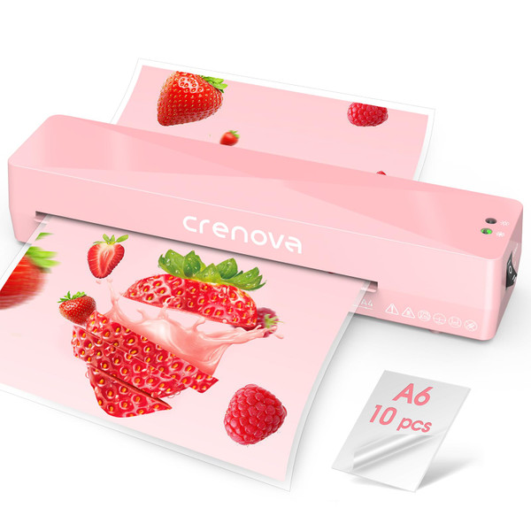 Crenova Laminator Machine with 10 Laminating Sheets, A4 Laminating Machine
