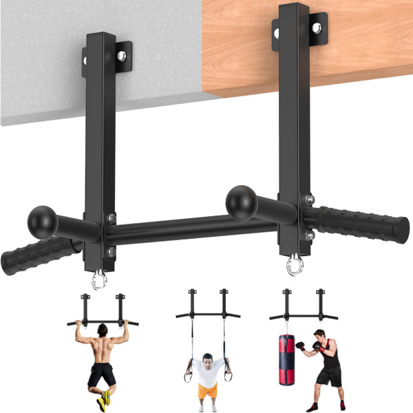 HWOOUSA Joist Mounted Pull Up Bar, 650LB Load, Fit 16" Ceiling Beam Spacing