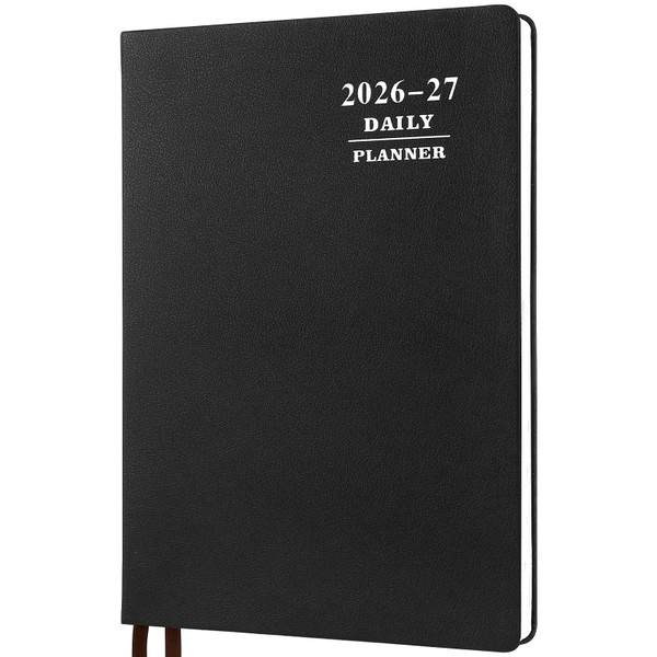 KESOTE Large Daily Planner 2026-2027 Full Page Per Day, Hourly Schedule 8.5" x 11" Academic Diary Day Planner 12 Month (July 2026 - June 2027), Black