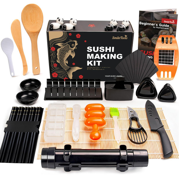 SmileTools Sushi Making Kit, 30 in 1 Sushi Kit for Beginners and Pros