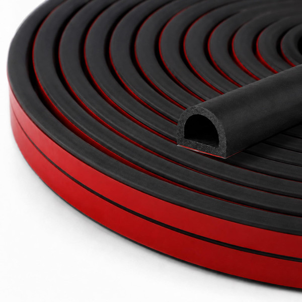 Neyway 20FT Silicone Weather Stripping Door Seal, 0.7 x 0.4 Inch, Black