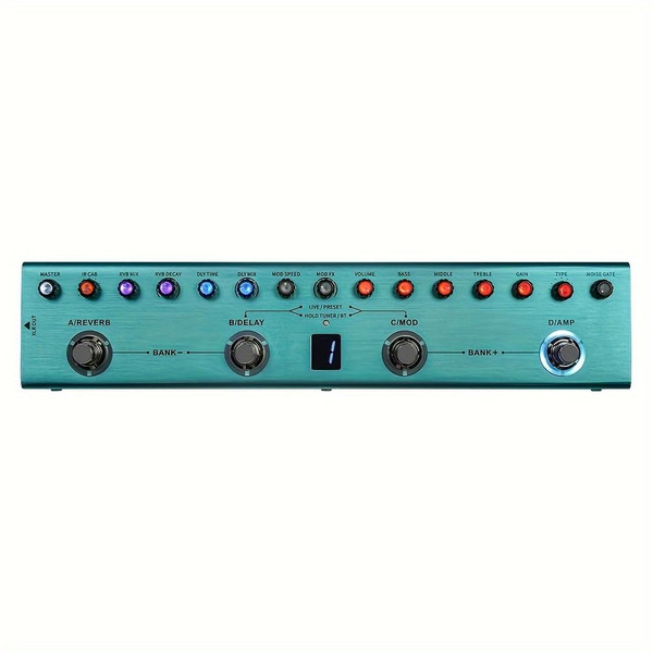 Tank G Portable Guitar Multi-Effects Pedal with 36 Editable Presets, XLR Balanced Output, Rechargeable Battery & App Customization – Compact Tuner & IR Cab Simulator