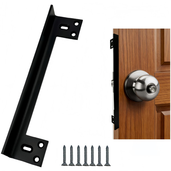 Heavy Duty Door Latch Guard-11" Stainless Steel Door Security Plate(Black)