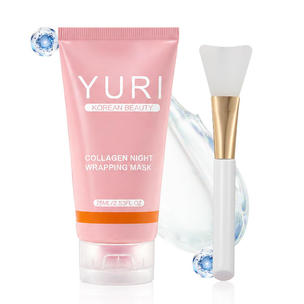 YURI Collagen Mask, Overnight Peel Off Face Mask, Hydrating & Firming
