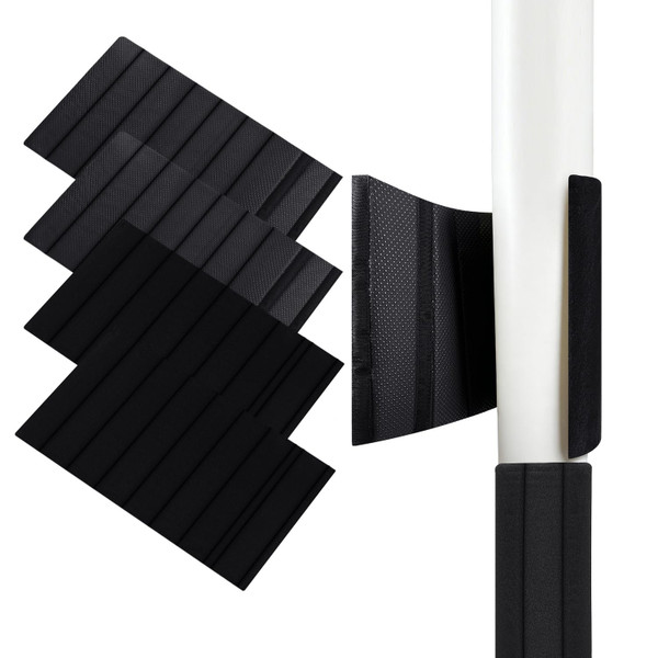Basement Pole Cover, Garage Pole Padding - Anti-Slip Fabric Wrap with Strong Hook and Loop for Tight Fit - Round Column Protector 10mm Foam Padding - 12x24 Inches (4 Pack, 4 Feet Coverage)