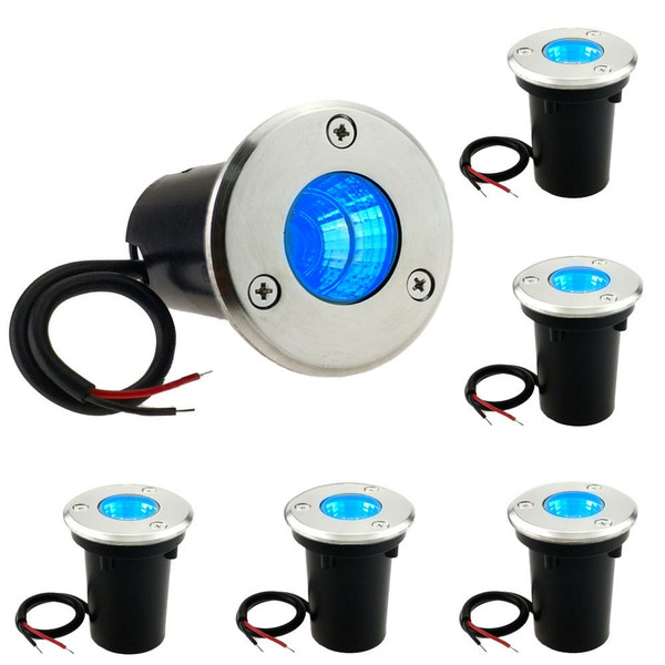 ZSGoes 6 Pack 3W Blue LED In Ground Well Light 12V 24V Low Voltage