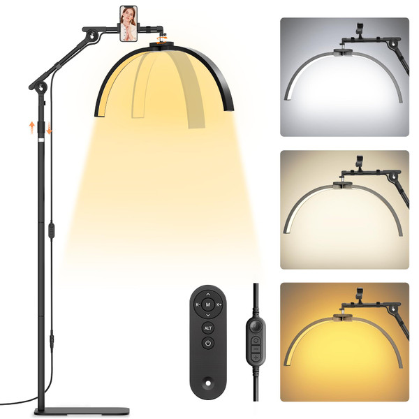 LIONVISON Half Moon Lash Lighting: Foldable Floor LED Lamp for Eyelash