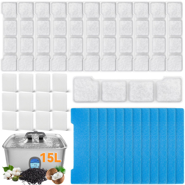 12Pack Dog Filters for SIBAYS/Kastty 4Gal/15L Large Dog Water Fountain L05