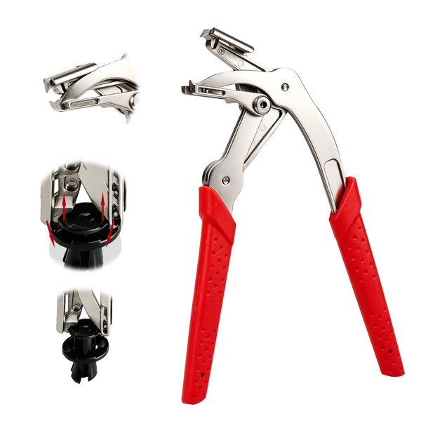 Ocean Pearl 2026 Car Clip Pliers, Trim Clip Removal Tool, Plastic Fastener Remover, Panel Clip Removal Pliers for Push Pin, Door Panel, Bumper, Fender, 17-4 PH Stainless Steel