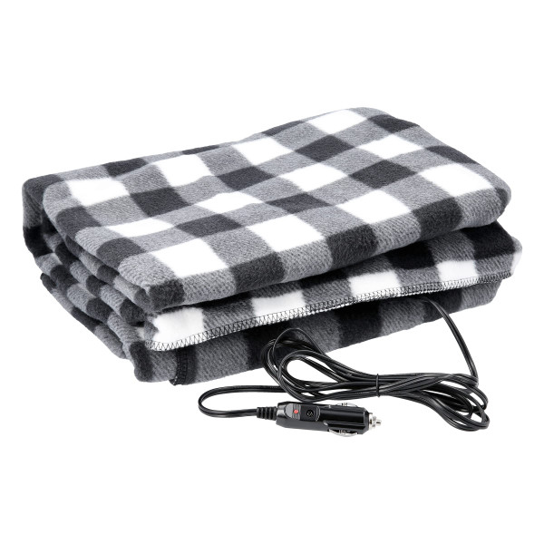 Heated Blanket - 12-Volt Electric Blanket for Car, Truck, SUV, or RV - Portable Winter Car Accessories for Camping or Travel by Stalwart (Black Plaid)