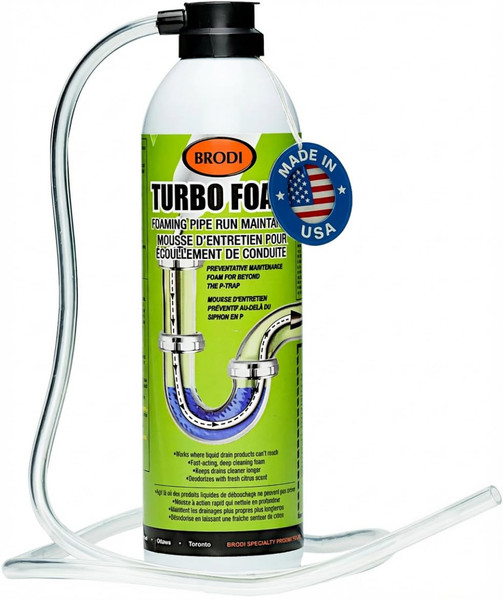 TurboFoam Drain Foam Cleaner, Expanding Enzyme Formula, Deep-Cleans Pipes, Dissolves Fat, Oil & Grease, Stops Odors at the Source – Safe for All Plumbing & Septic Systems (Pack of 1)