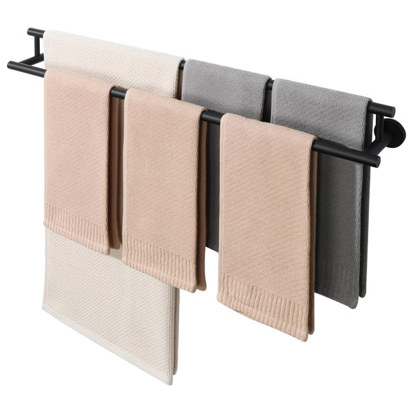 Alise Double Towel Bar Black,28" Towel Rack for Bathroom Wall Mounted
