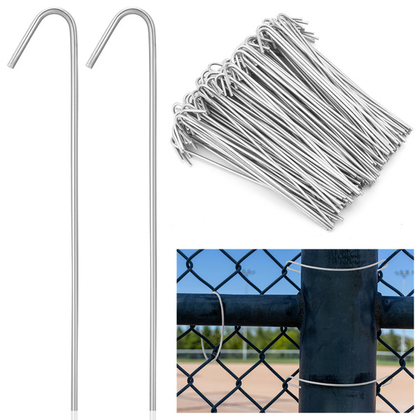 MorningRo 200 Pcs 6-1/2" Chain Link Fence Wire Ties 9 Gauge Heavy Duty Aluminum Ties Hook for Chain Link Fence, Posts, Rails, Dog Kennel Repair
