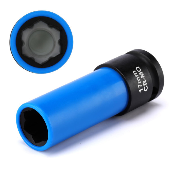 AIRTOON 1/2" Drive 17mm Flower Lug Bolt Impact Socket for Mercedes Wheel Nuts, Protective Non-Marring Metric Lug Nut Socket, Convex Lug Nut Tool