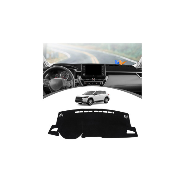 FIILINES Dash Cover for 2022-2025 2026 Toyota Corolla Cross Accessories (Not Fit for Toyota Corolla), Dashboard Mat Dashboard Pad Carpet Dash Mat Sunshade Non-Slip Polyester Protector No Glare Black