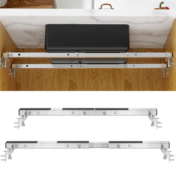 Foozet Undermount Sink Brackets, 28-39.5″Adjustable Undermount Sink Support Brackets, Stainless Steel Support Pole for Kitchen Horizontal Under mount Sink Repair Kit