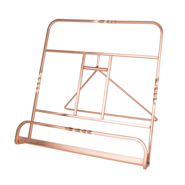 Creative Home Copper Plated Metal Cookbook Stand 10" W × 8.5" H | Premium Metal Base with Rose‑Gold Wire Frame for Recipes, Tablets and Books | Stylish Gift and Kitchen Accent
