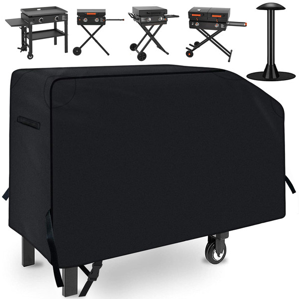 NEXCOVER Griddle Cover for Blackstone 28 Inch 2 Burner Griddle,600D Heavy Duty Waterproof Flat Top BBQ Cover for Outside,Anti-UV/Tear & Fade Resistant/Wind-Proof Gas Grill Cover with Support Pole