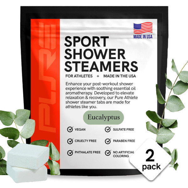 Sport Shower Steamers - Made in USA with Natural Eucalyptus Essential Oil, Aromatherapy, Stress and Sinus Relief, Muscle Recovery for Athletes, Best Unique Birthday Gifts for Self Care Relaxation