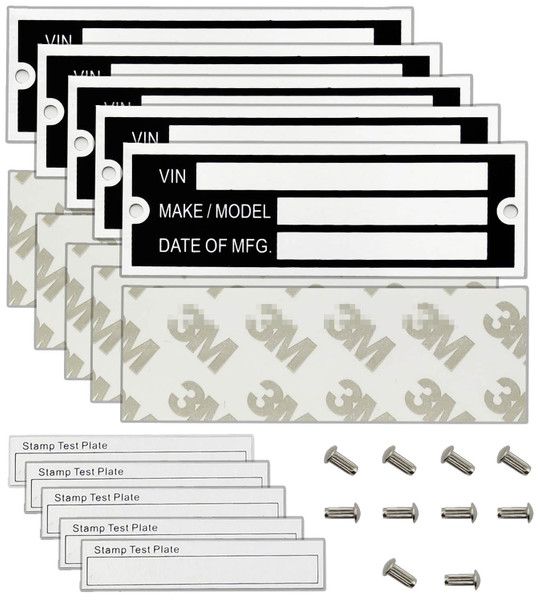 Blank Aluminum ID Plates, Metal Identification Plate, Serial Number Tag, Equipment Data Plate, Chassis ID Label, Compliance Asset Tag, Industrial Nameplate, DIY Replacement ID Plate