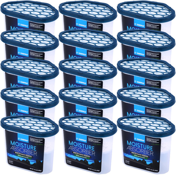 ZARPAX Moisture Absorber Activated Charcoal 10.5 oz/300g | Removes Moisture, Damp, Humidity & Odors | Odor Absorber | Moisture Trap for Bathroom, Closet, Kitchen & Small Spaces | Set of 15