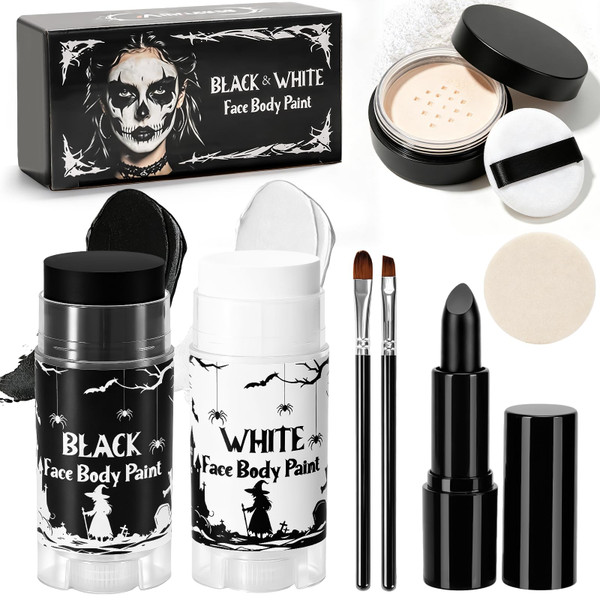 Black & White Oil Face Body Paint Washable Halloween Cosplay Makeup