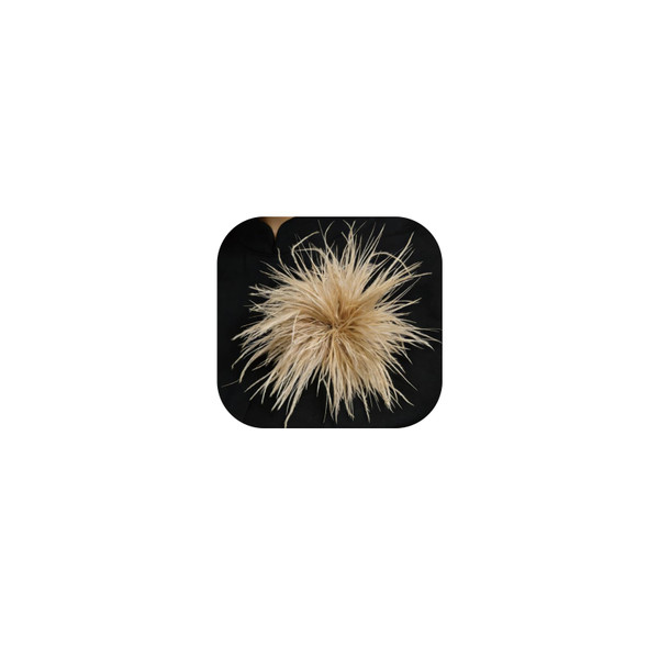 Dainty Feather Flower Large Brooch Pin for Women Elegant Floral Lapel Pins Shawl Dress Suit Clothes Accessories Wedding Party Dance Banquet Fashion Jewelry (Brown)