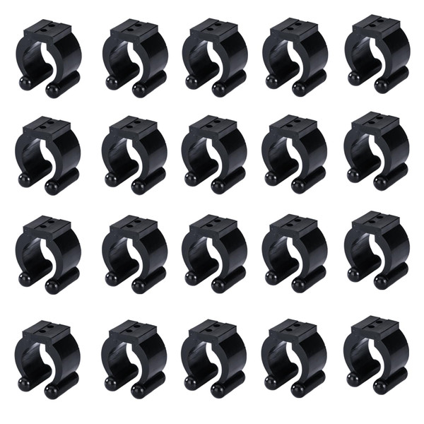 Mayitr 20 Pcs Fishing Pole Rod Holder Clips Rubber Black