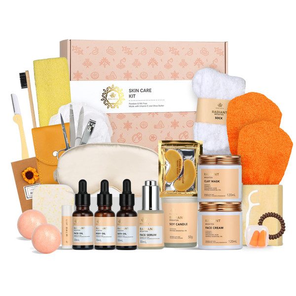 Skin Care Set for Women & Men, 28pcs Facial Kit at Home, Self Care Pamper Set, Birthday Gifts, Orange Spa Gift Baskets for Women, Serum, Face Cream, Bath Oil, Bath Bomb, Mothers Day, Christmas, Dad Skin Care Set for Women & Men, 28pcs Facial Kit at Home, Self Care Pamper Set, Birthday Gifts, Orange Spa Gift Baskets for Women, Serum, Face Cream, Bath Oil, Bath Bomb, Mothers Day, Christmas, Dad
