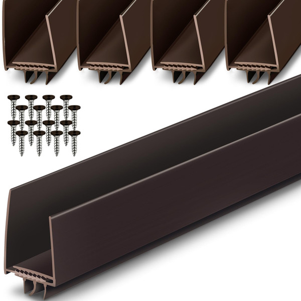 Pickmesh 4 Pcs 36 Inch Adjustable Storm Door Bottom Sweep for Door Seal 1 to 1-2/5In Replacement Parts Under Draft Stopper Weather Stripping Threshold Seal (Brown)