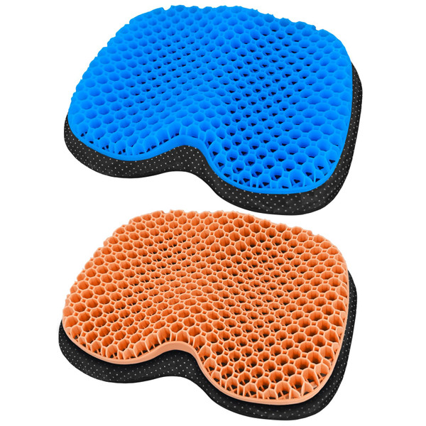 NEW-Vi Anti-Slip Kayak Seat Cushion - Waterproof Thicken Gel Boat Kayak Canoe Rowing Stadium Pad for Sit in Kayak Chair Kayak Accessories Equipment Gear for Fishing Kayak,Blue+Orange