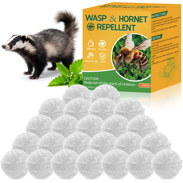 24Pack Skunk Repellent Outdoor - Raccoon Repellent Outdoor for Indoor Outdoor, Natural Peppermint Oil Bee Rodent Safe for Pets & Kids