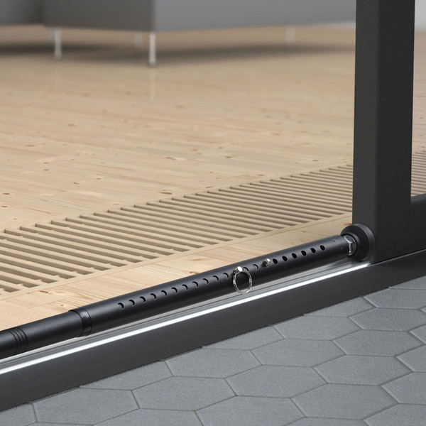 BeBecome Sliding Door Security Bar，17-50 inch Adjustable Patio Door Security bar with Rubber Tips Apartment Bedroom Bottom of Door Heavy Duty Interior Black