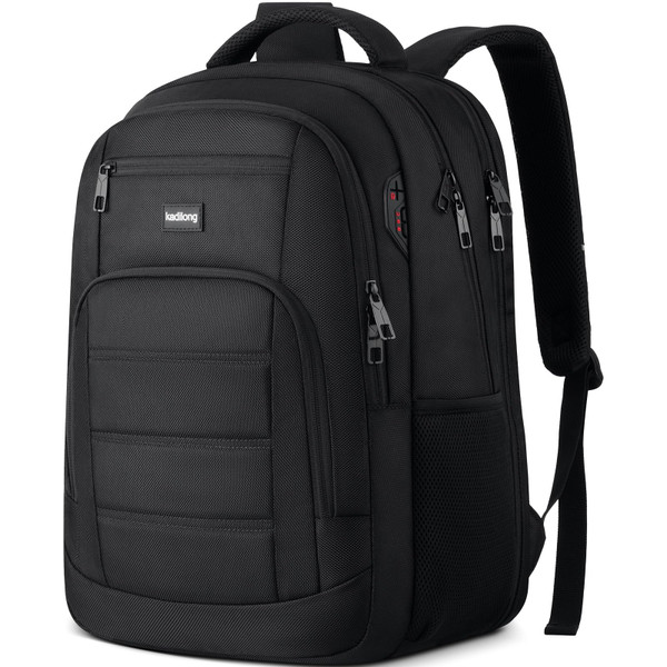 kadilong School Backpacks for Teen Boys Laptop Backpack Men,Bookbag College Computer Bag with USB Charging Port for Work Business Middle High School Student,Black