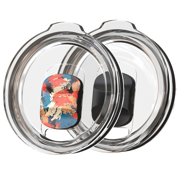 For YETI Top Replacement, Color Boost for YETI Lids 20 oz Replacement Lid, Perfect-Fit for YETI Slider Lid Magnet, 2 Pack (Classic Black & Pattern)